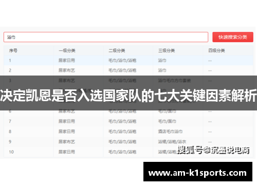 决定凯恩是否入选国家队的七大关键因素解析